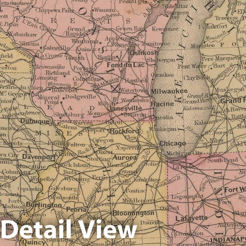 Historic Map : Warren's Common-School Geography, United States 1879 , Vintage Wall Art