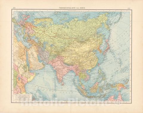 Historic Map : Asia 1899 , Andrees Allgemeiner Handatlas , Vintage Wall Art