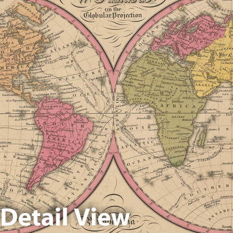 Historic Map : World Map 1847 , Vintage Wall Art