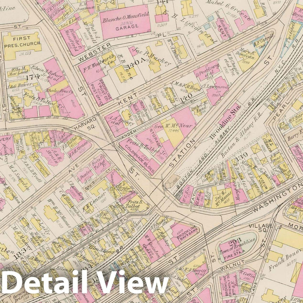 Historic Map : Atlas Town of Brookline, Brookline 1927 Plate 001 , Vintage Wall Art