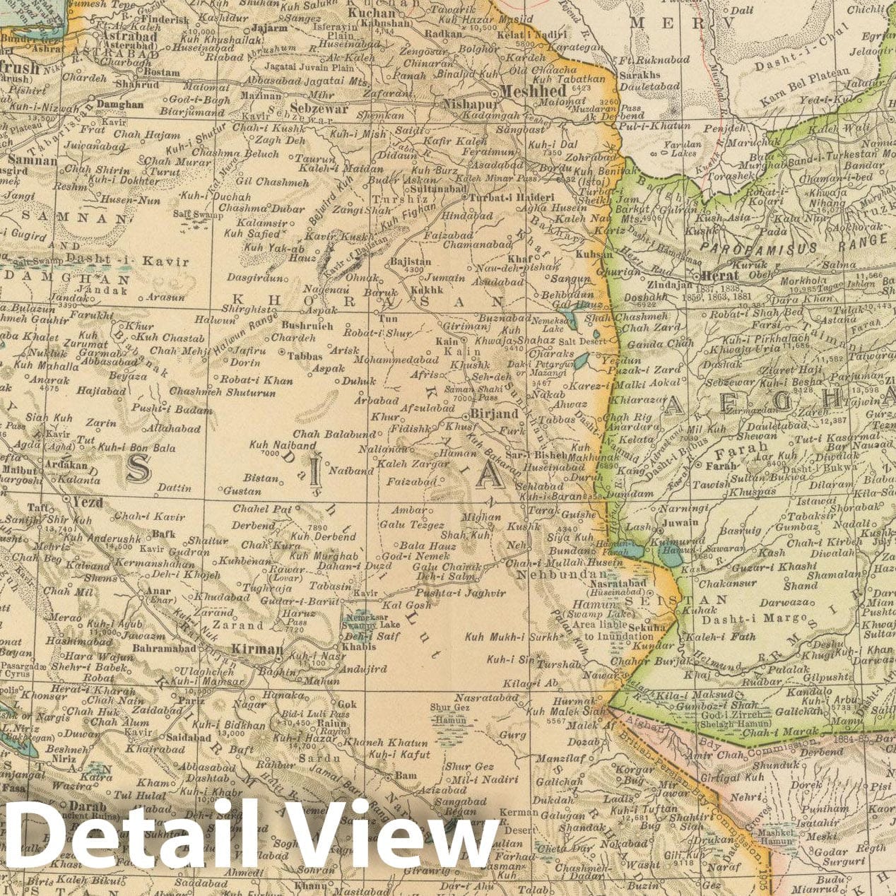 Historic Map : Iran & Afghanistan & Pakistan 1914 , Century Atlas of the World, Vintage Wall Art