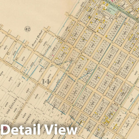 Historic Map : Vol. 1, Brooklyn 1908 Plate 043 , Atlas Borough of Brooklyn , Vintage Wall Art