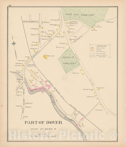 Historic Map : Dover 1892 , Town and City Atlas State of New Hampshire , v4, Vintage Wall Art