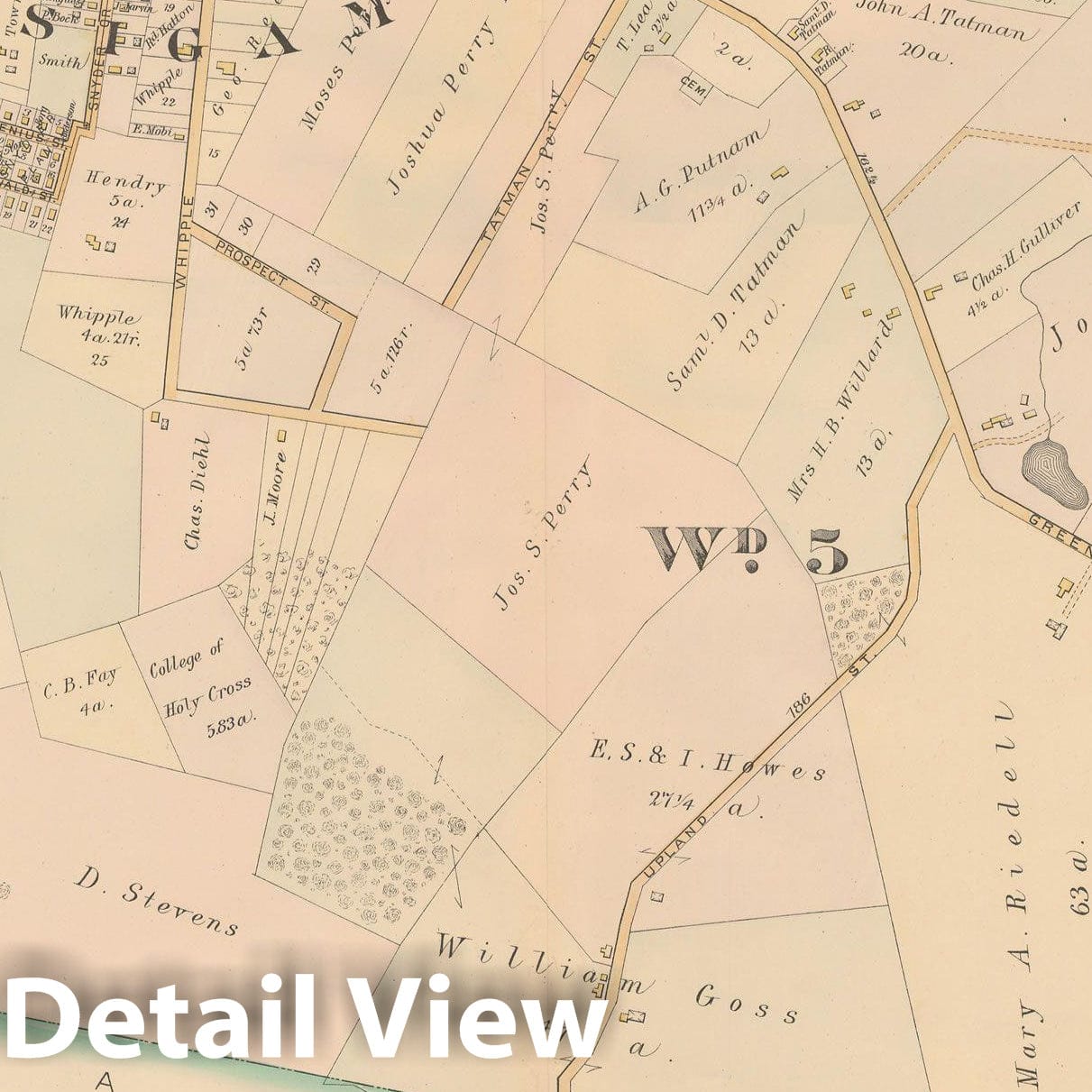 Historic Map : Atlas City of Worcester, MA, Worcester 1886 Plate 026 , Vintage Wall Art