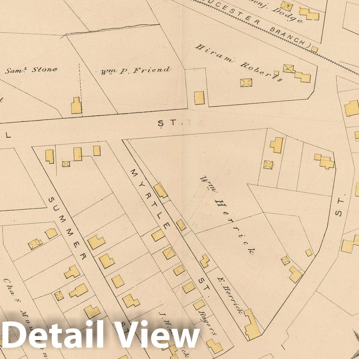 Historic Map : Atlas of Beverly, MA, Beverly 1880 Plate G , Vintage Wall Art