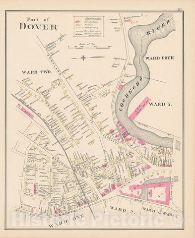 Historic Map : Dover 1892 , Town and City Atlas State of New Hampshire , v3, Vintage Wall Art