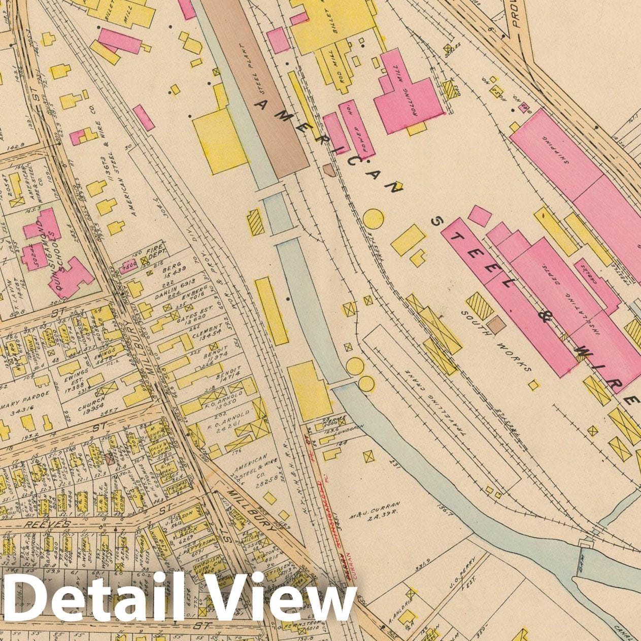 Historic Map : Atlas City of Worcester, Worcester 1911 Plate 021 , Vintage Wall Art