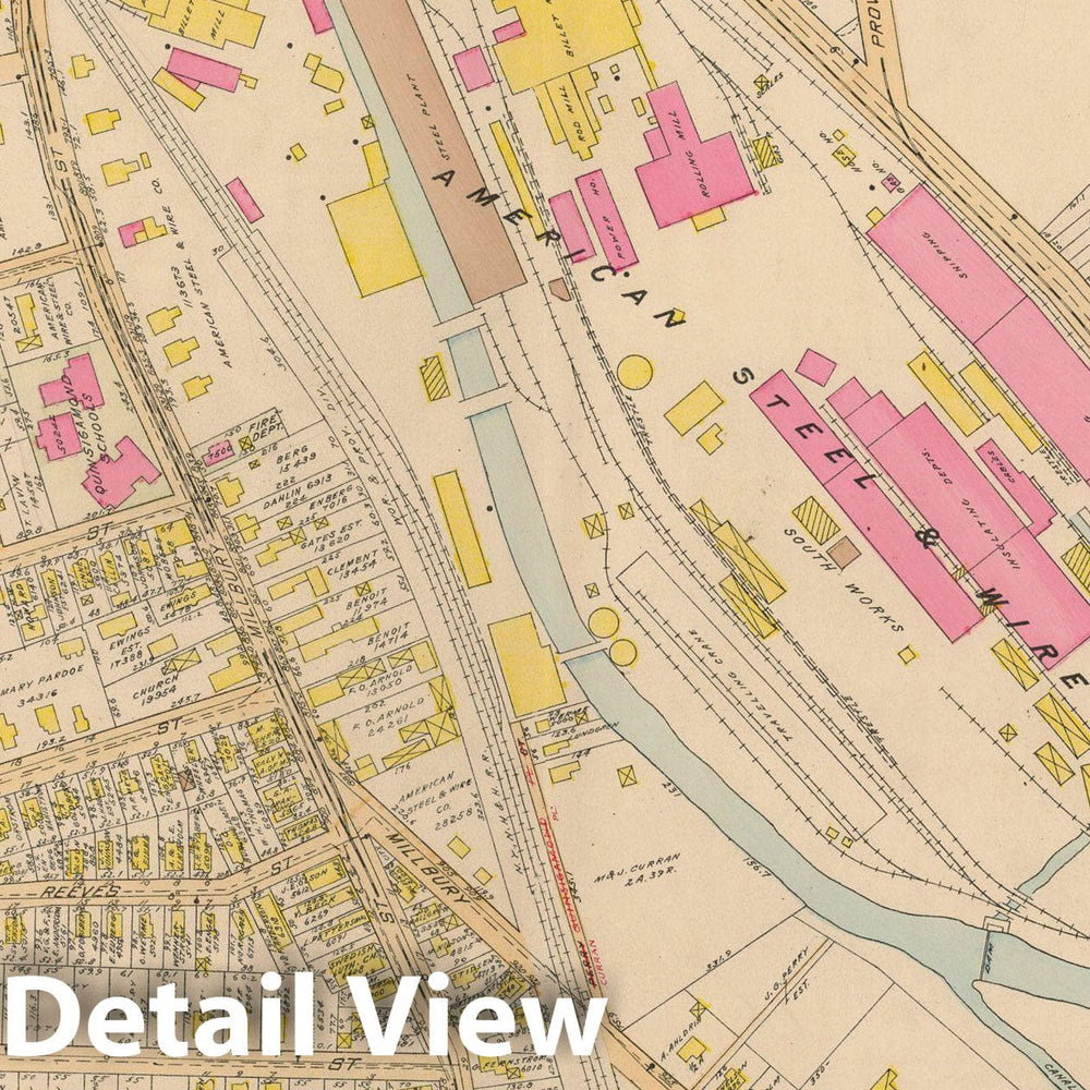 Historic Map : Atlas City of Worcester, Worcester 1911 Plate 021 , Vintage Wall Art