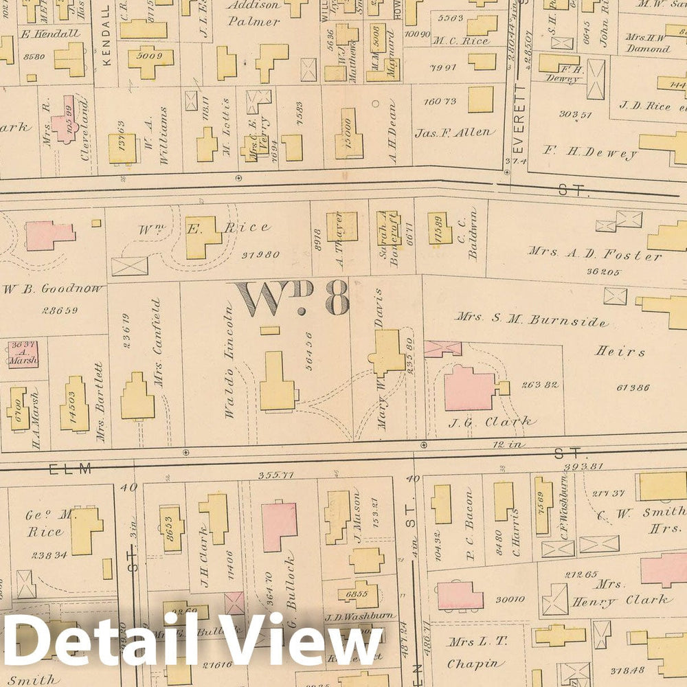 Historic Map : Atlas City of Worcester, MA, Worcester 1886 Plate 007 , Vintage Wall Art