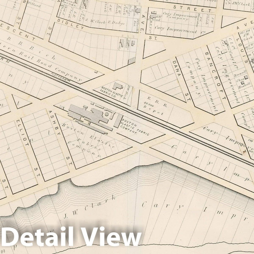 Historic Map : Atlas of county of Suffolk, MA Vol. 4, Chelsea 1874 Plate H , Vintage Wall Art