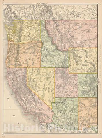 Historic Map : United States 1903 , Rand McNally Business Atlas , v3, Vintage Wall Art