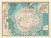 Historic Map : Antarctica 1914 , Century Atlas of the World, Vintage Wall Art