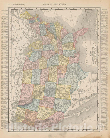Historic Map : United States 1900 , Universal Atlas World , Vintage Wall Art
