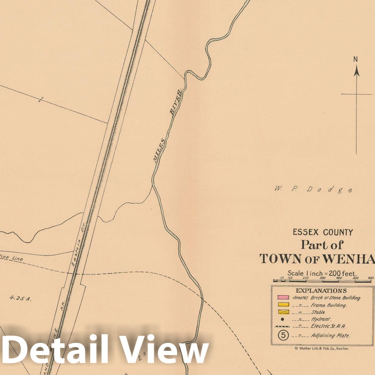 Historic Map : Atlas Towns of Topsfield, Ipswich, Essex, Hamilton and Wenham, Essex County, MA, Wenham 1910 Plate 033 , Vintage Wall Art