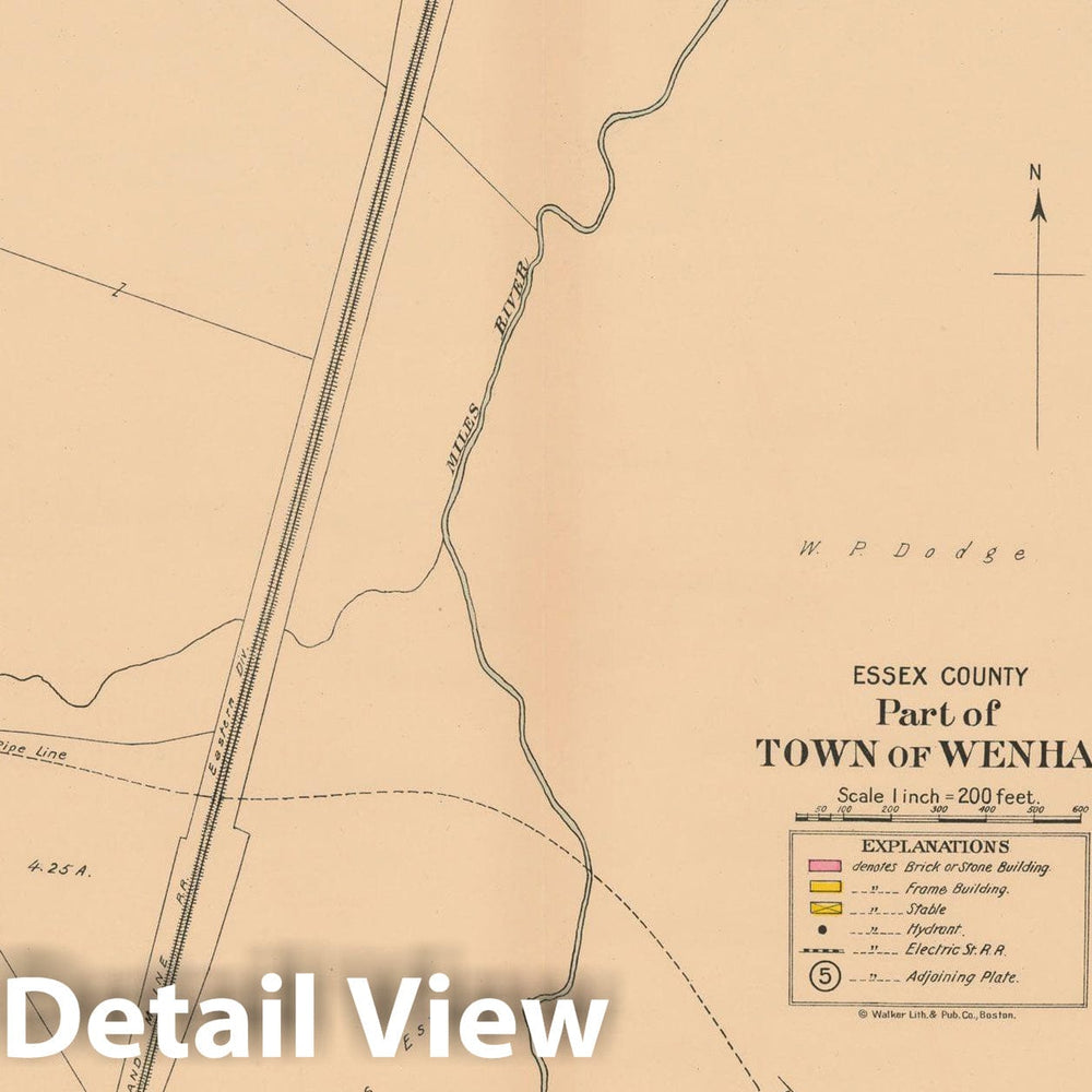 Historic Map : Atlas Towns of Topsfield, Ipswich, Essex, Hamilton and Wenham, Essex County, MA, Wenham 1910 Plate 033 , Vintage Wall Art