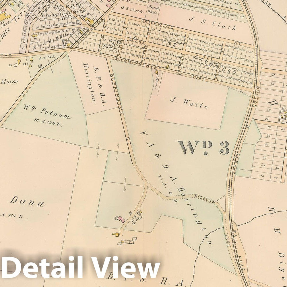 Historic Map : Atlas City of Worcester, MA, Worcester 1886 Plate 015 , Vintage Wall Art