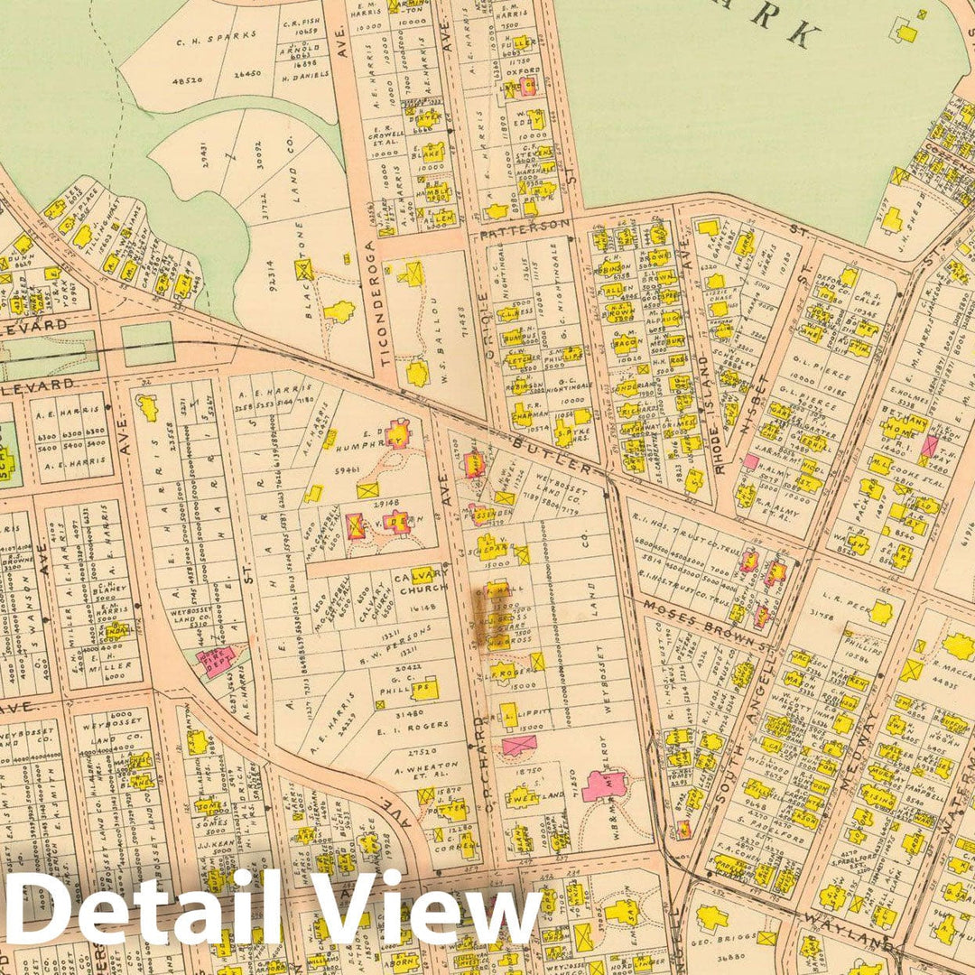 Historic Map : Atlas City of Providence Rhode Island, Providence 1908 Plate 009 , Vintage Wall Art