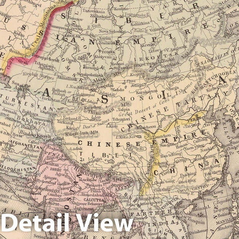 Historic Map : Asia 1864 , New General (World) Atlas , Vintage Wall Art