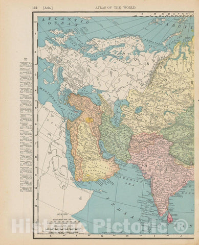 Historic Map : Asia 1900 , Universal Atlas World , v2, Vintage Wall Art