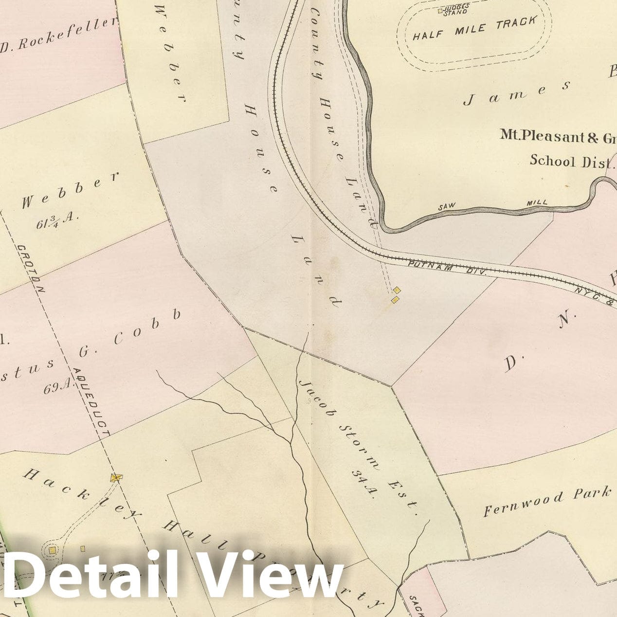 Historic Map : Atlas of Westchester County, Greenburgh 1901 Plate 041 , Vintage Wall Art