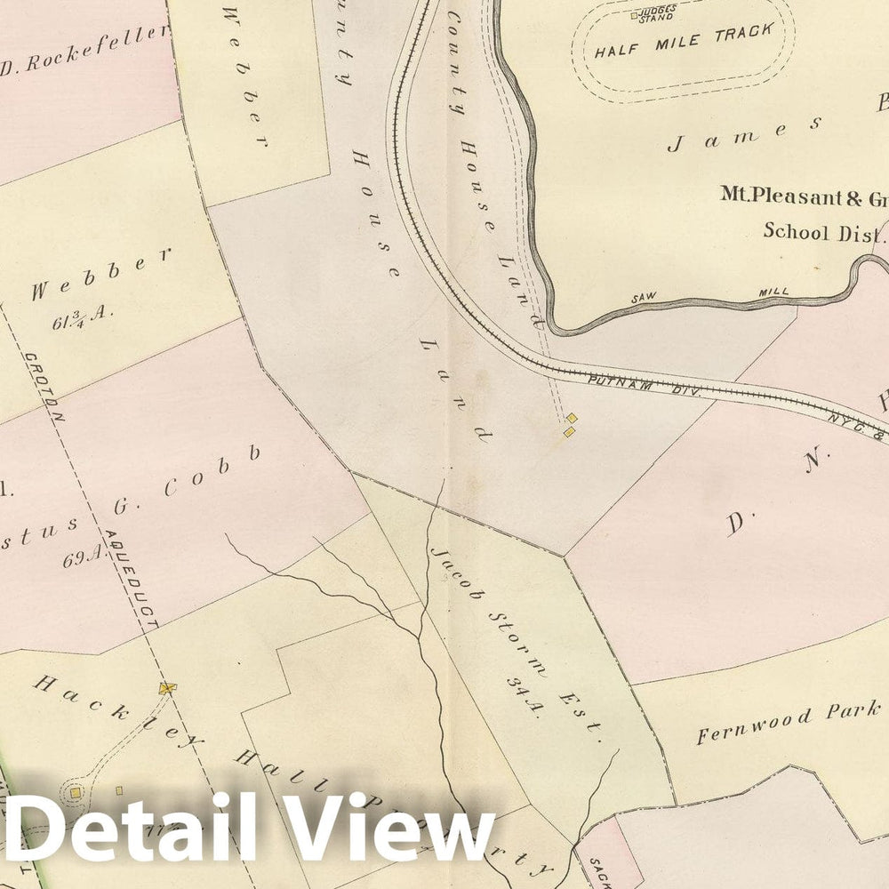 Historic Map : Atlas of Westchester County, Greenburgh 1901 Plate 041 , Vintage Wall Art