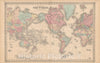 Historic Map : World Map 1856 , v2, Vintage Wall Art