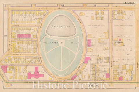Historic Map : Atlas of South Boston, South Boston 1891 Plate 016 , Vintage Wall Art