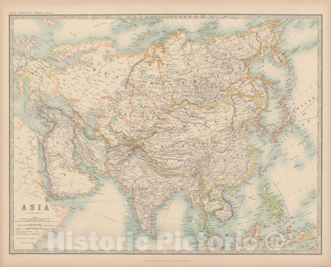 Historic Map : Atlas World, Asia 1913 , Vintage Wall Art