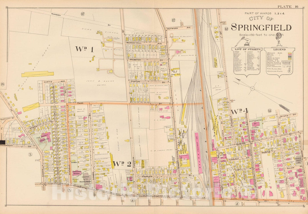 Historic Map : Atlas City of Springfield, Springfield 1899 Plate 016 , Vintage Wall Art