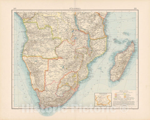 Historic Map : Africa 1899 , Andrees Allgemeiner Handatlas , v4, Vintage Wall Art
