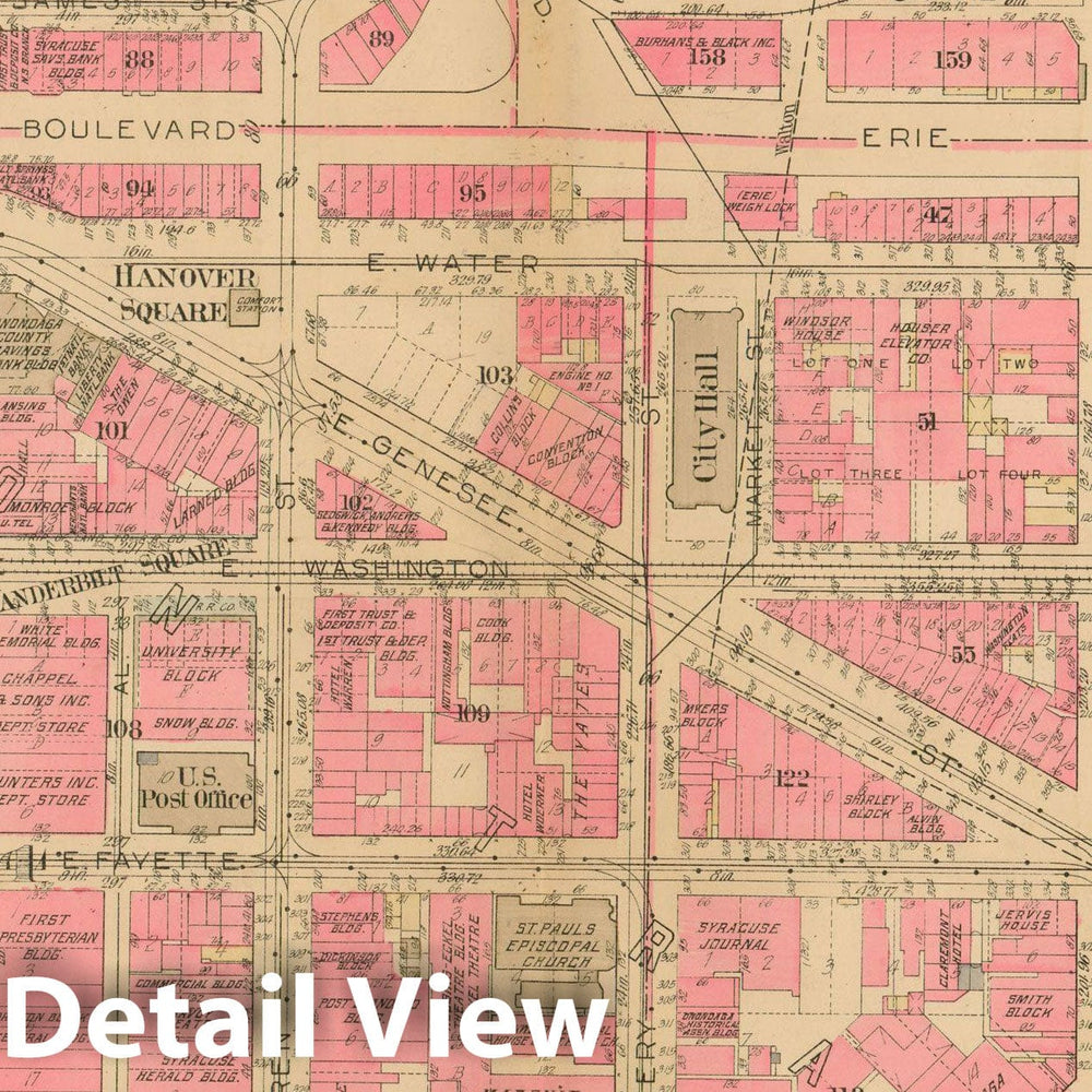 Historic Map : Atlas City of Syracuse, NY and Suburbs, Syracuse 1924 Plate 001 , Vintage Wall Art