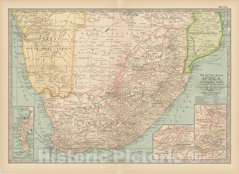 Historic Map : Africa 1914 , Century Atlas of the World, v3, Vintage Wall Art