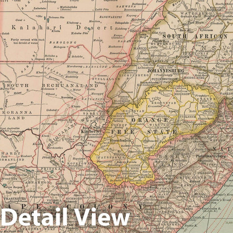 Historic Map : Africa 1897 , The Century Atlas World , v3, Vintage Wall Art