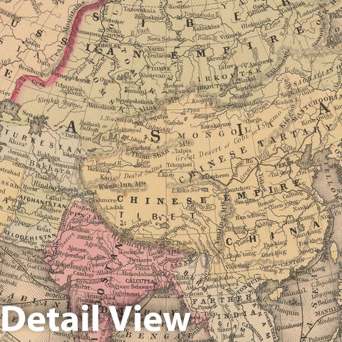 Historic Map : Asia 1867 , New General Atlas , Vintage Wall Art