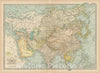Historic Map : Asia 1914 , Century Atlas of the World, Vintage Wall Art