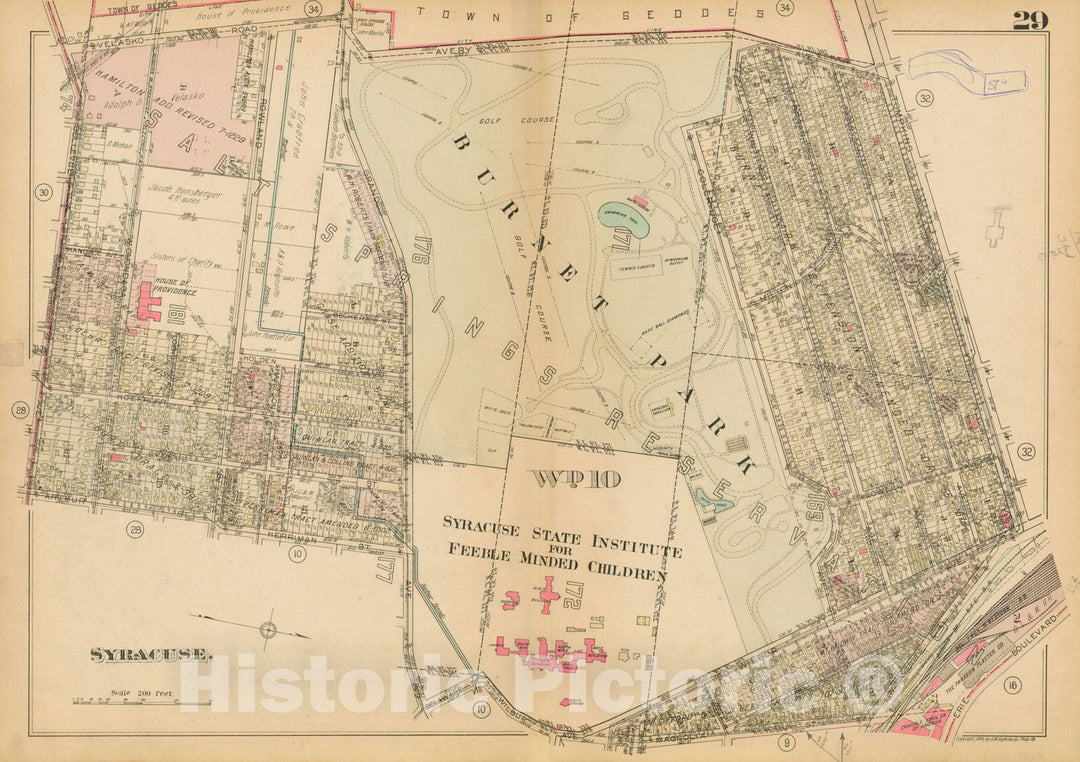 Historic Map : Atlas City of Syracuse, NY and Suburbs, Syracuse 1924 Plate 029 , Vintage Wall Art