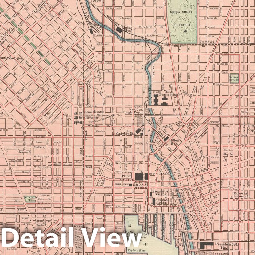 Historic Map : Baltimore 1894 , Vintage Wall Art