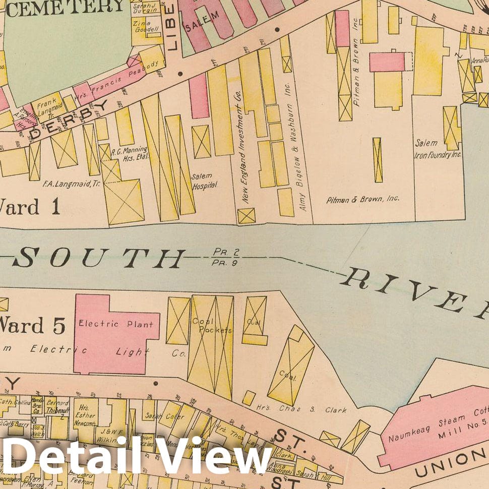 Historic Map : Atlas City of Salem, Salem 1911 Plate 004 , Vintage Wall Art
