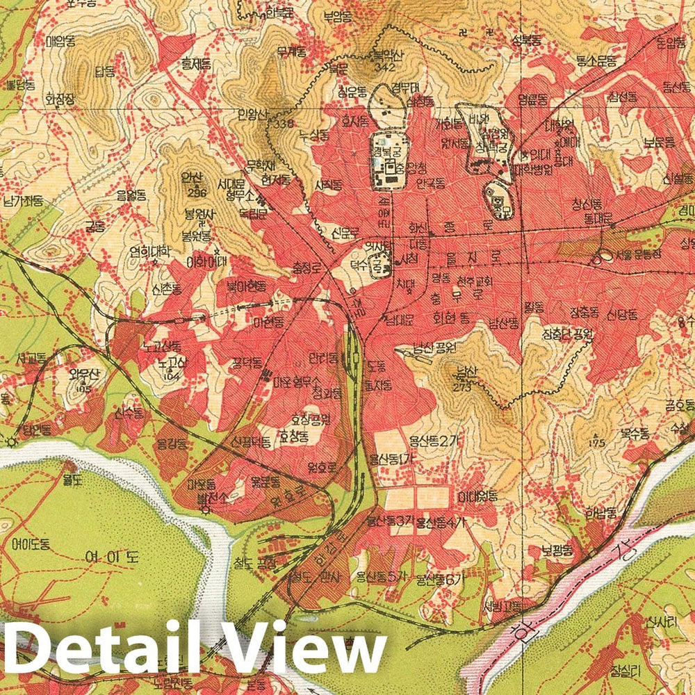 Historic Map : Seoul 1915 , Vintage Wall Art