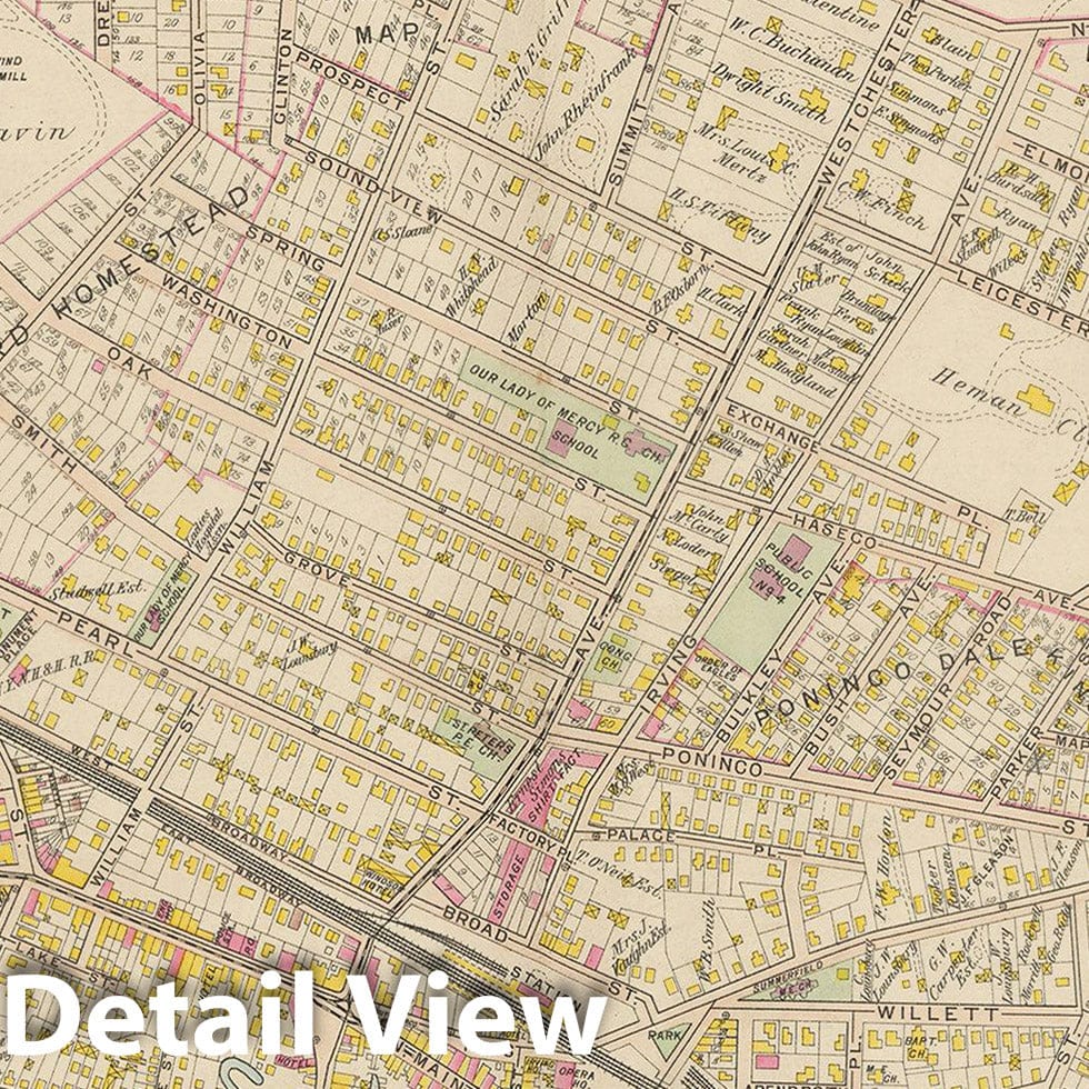 Historic Map : Atlas of Westchester County, NY, Vol. 1, Port Chester 1910 Plate 036 , Vintage Wall Art