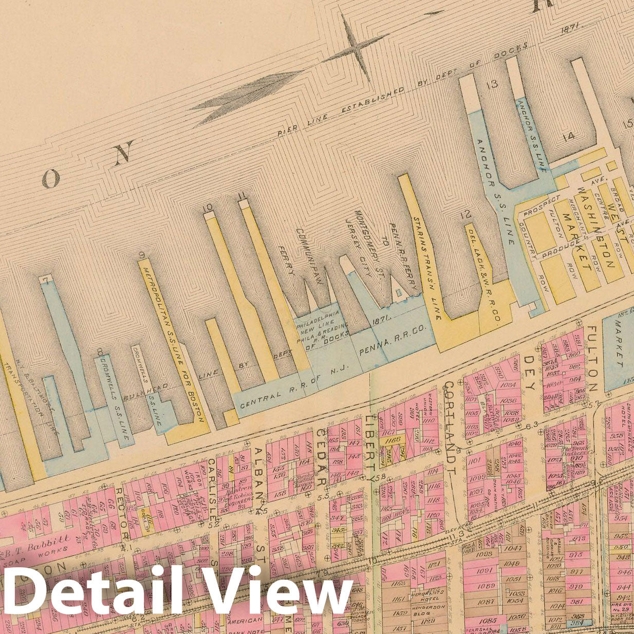 Historic Map : Manhattan & New York City 1885 Plate 002 , Robinson's Atlas City of New York , Vintage Wall Art
