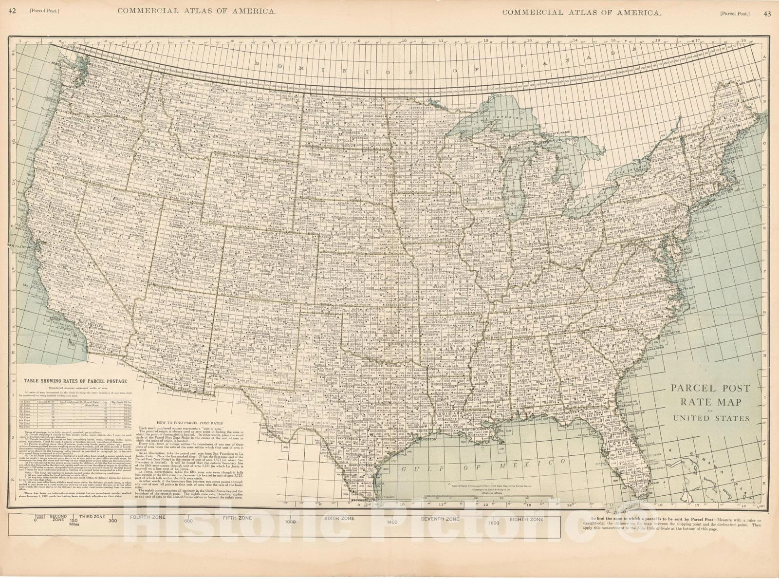 Historic Map : Commercial Atlas of America, 56th Edition, United States 1925 , v5, Vintage Wall Art