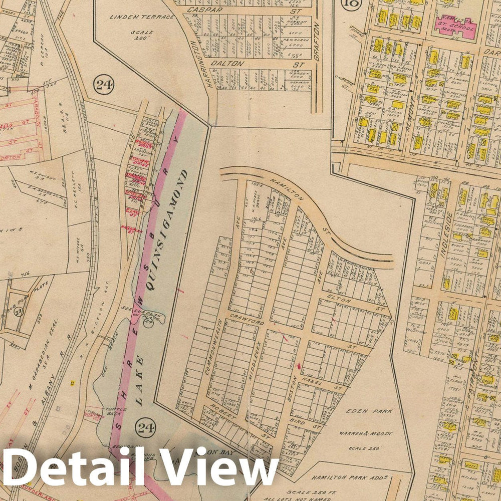 Historic Map : Atlas City of Worcester, Worcester 1911 Plate 020 , Vintage Wall Art