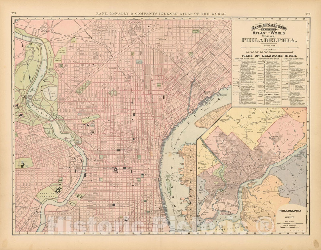 Historic Map : Philadelphia 1894 , Vintage Wall Art