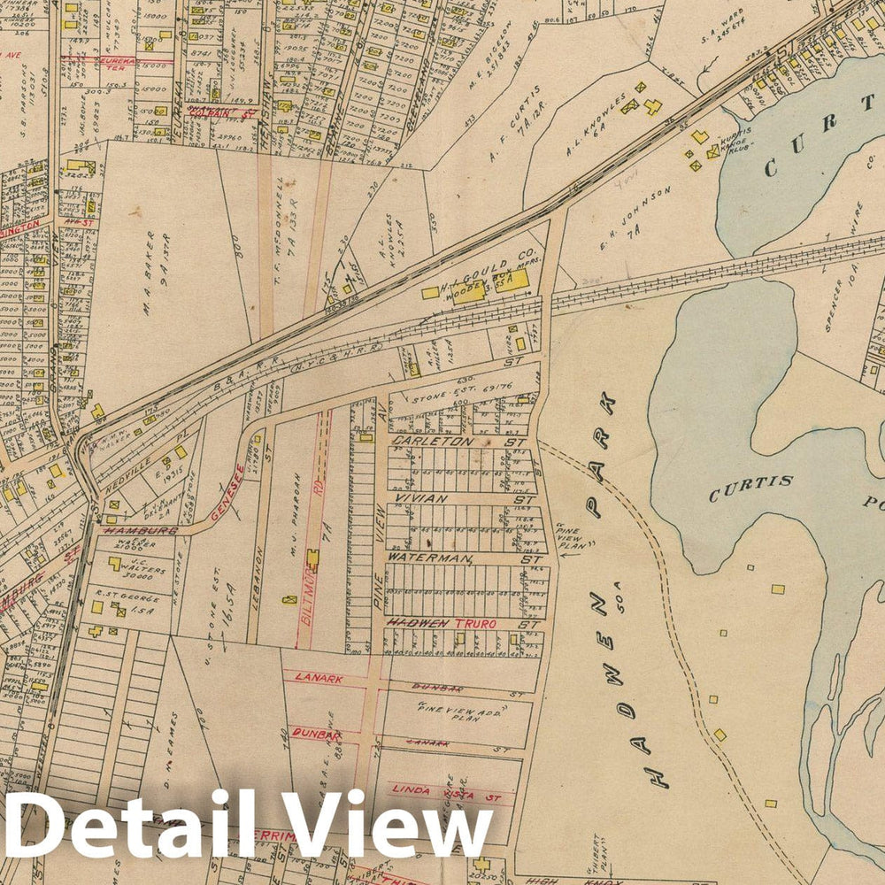 Historic Map : Atlas City of Worcester, Worcester 1911 Plate 025 , Vintage Wall Art