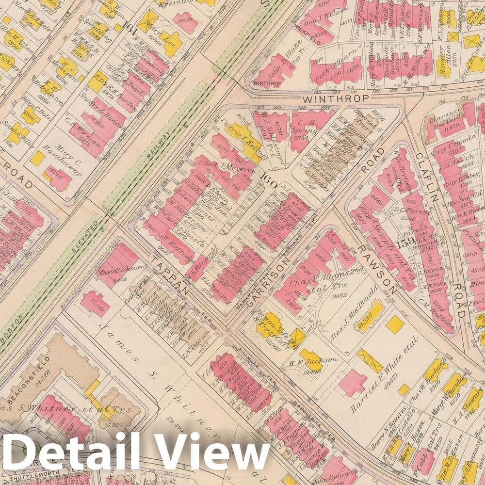 Historic Map : Atlas Town of Brookline, Brookline 1919 Plate 010 , Vintage Wall Art