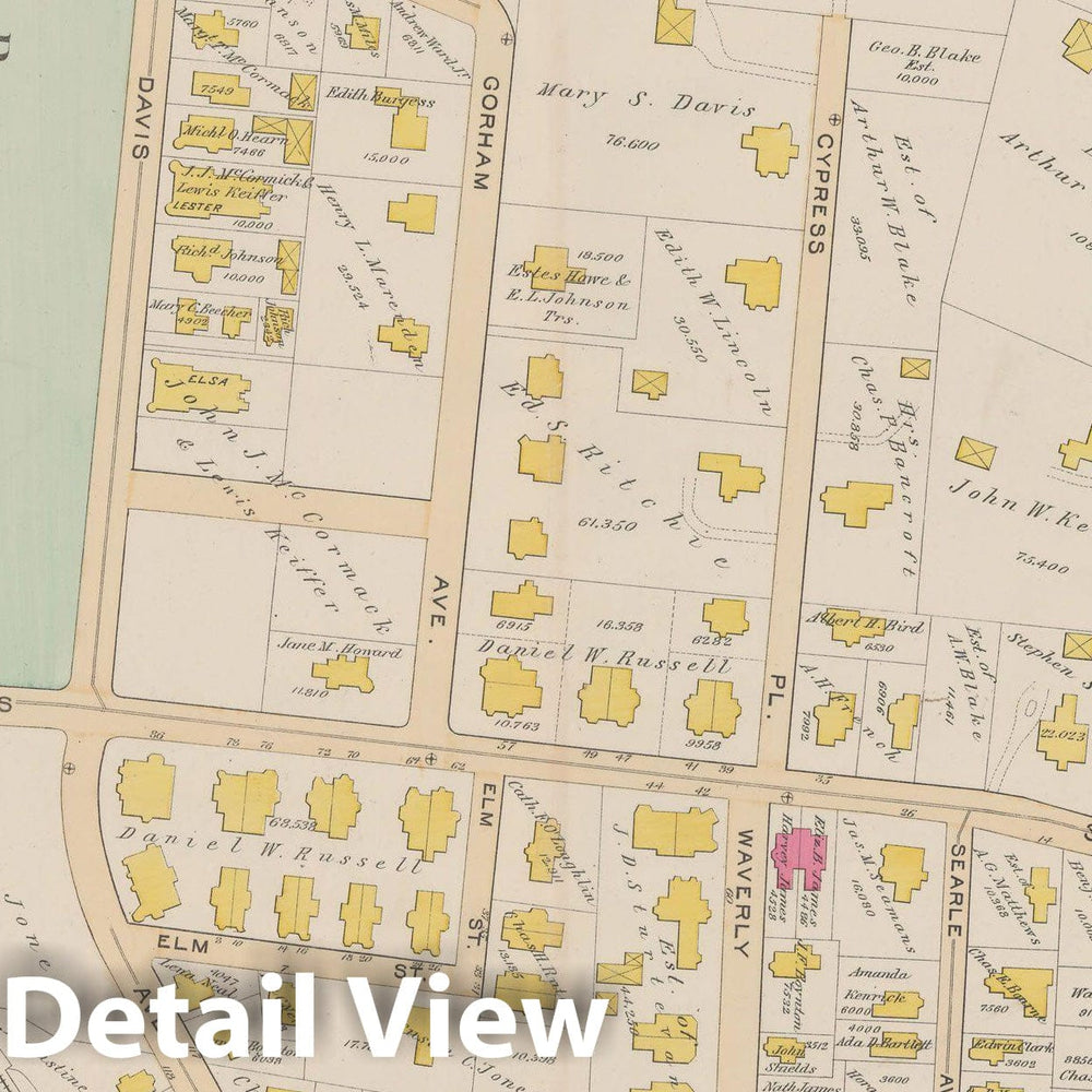 Historic Map : Atlas Town of Brookline, Brookline 1893 Plate 015 , Vintage Wall Art