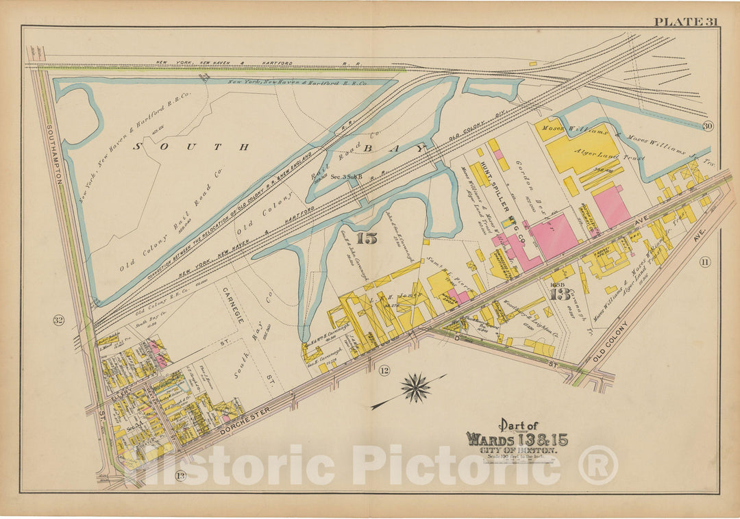 Historic Map : Atlas of South Boston, South Boston 1910 Plate 031 , Vintage Wall Art