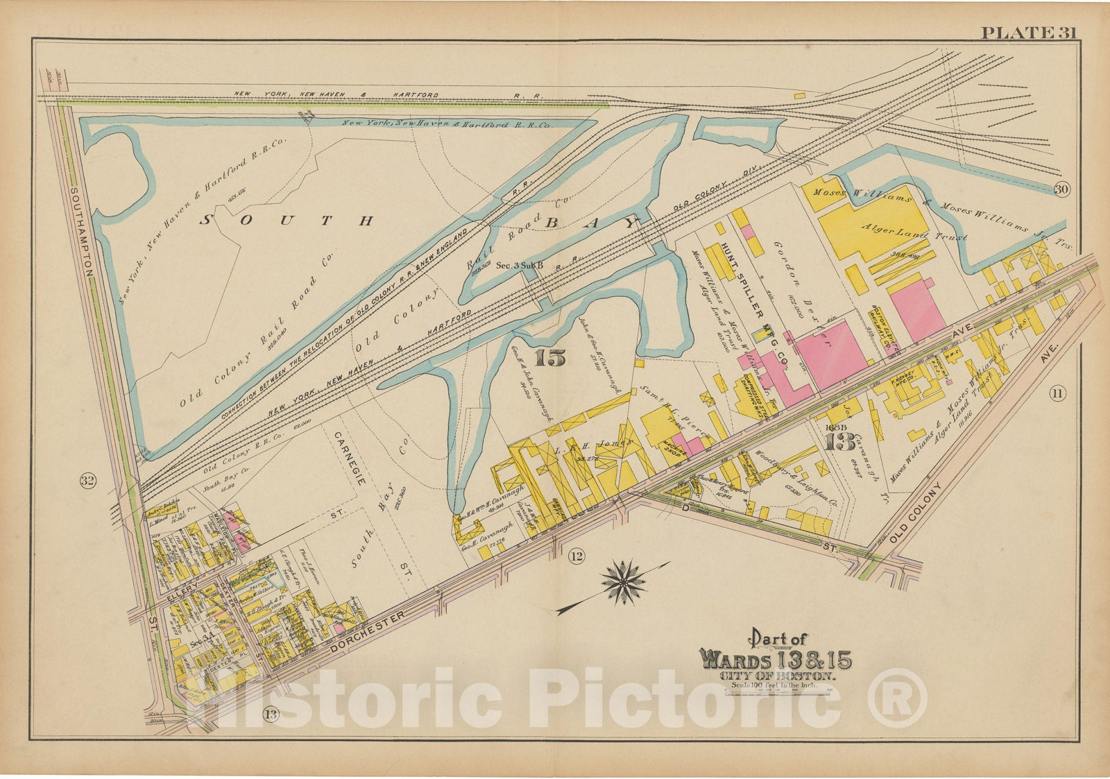 Historic Map : Atlas of South Boston, South Boston 1910 Plate 031 , Vintage Wall Art