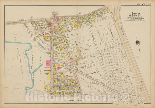 Historic Map : Atlas of South Boston, South Boston 1910 Plate 032 , Vintage Wall Art